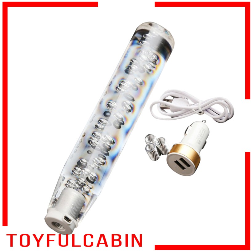 Núm Gạt Cần Số Xe Hơi Có Đèn LED Hình Bong Bóng Pha Lê Thông Dụng 25cm