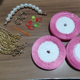Combo phụ kiện móc ví ruy băng