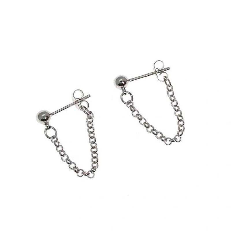 Khuyên Tai Bạc Dây Xích Dài Phong Cách Hàn Quốc 28