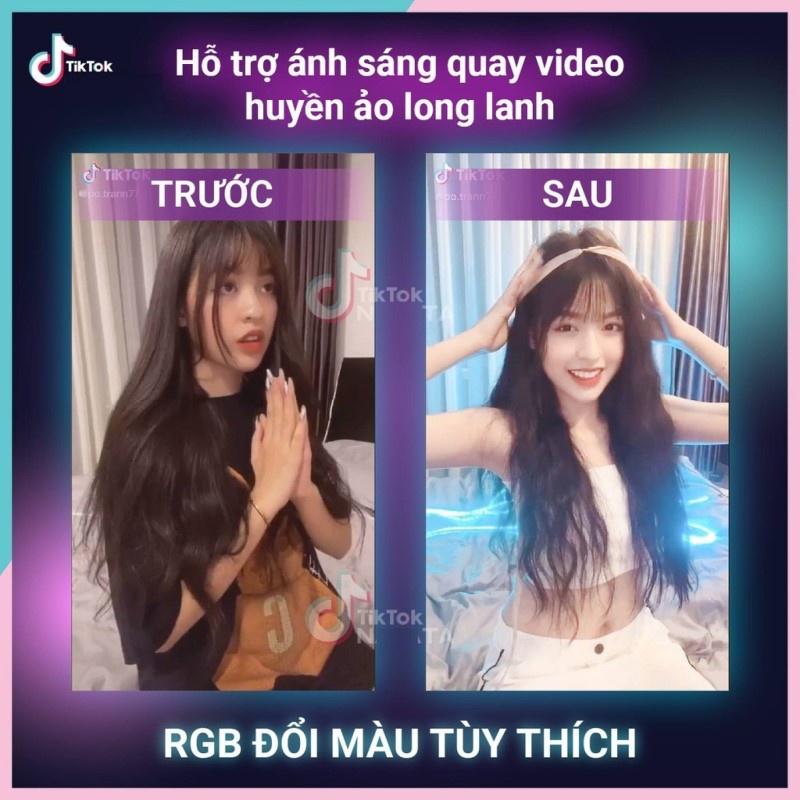 Đèn led tiktok - Đèn led trang trí phòng ngủ, nhà cửa RGB dài 5m kèm Remote + Adapter 12V + Sạc
