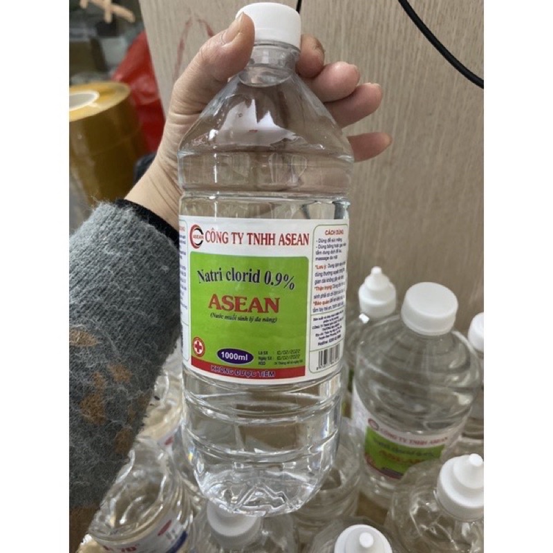 Nước muối sinh lý  chai to 1l siêu tiết kiệm