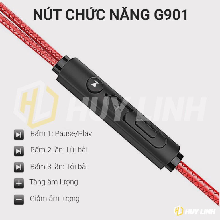 Tai nghe chơi game FPS Pubg G901 có Micro HD, chân 3.5mm - có Mic âm thanh chuẩn Stereo chuyên Game Mobile, PC /ROS/FF
