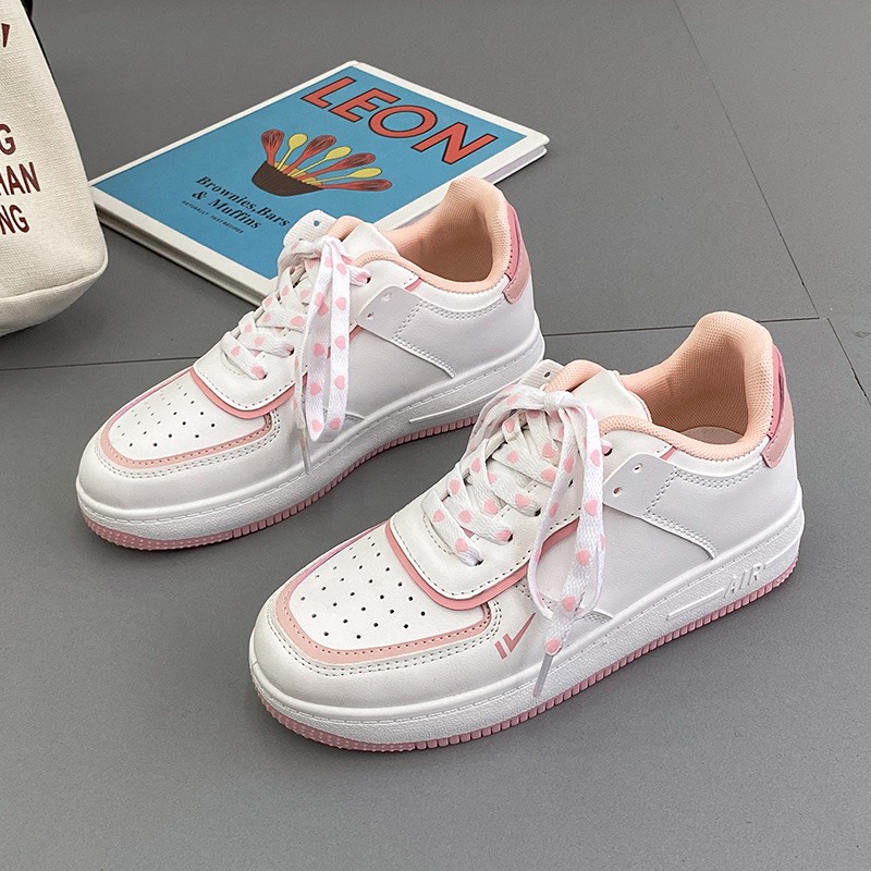 Giày thể thao học sinh nữ Ulzzang đế bằng buộc dây kiểu dáng Hàn Quốc đáng yêu | BigBuy360 - bigbuy360.vn