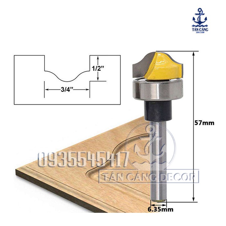 Mũi Router đánh pano Cốt 6.35 mm - A040253