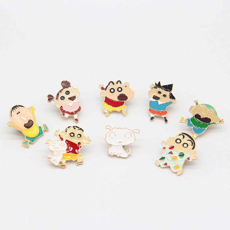 Ghim cài áo hình cậu bé bút chì shin-chan hoạt hình thiết kế dễ thương