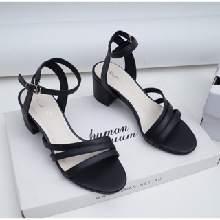 Sandal quai mảnh da lì gót vuông VNXk giày nữ đẹp