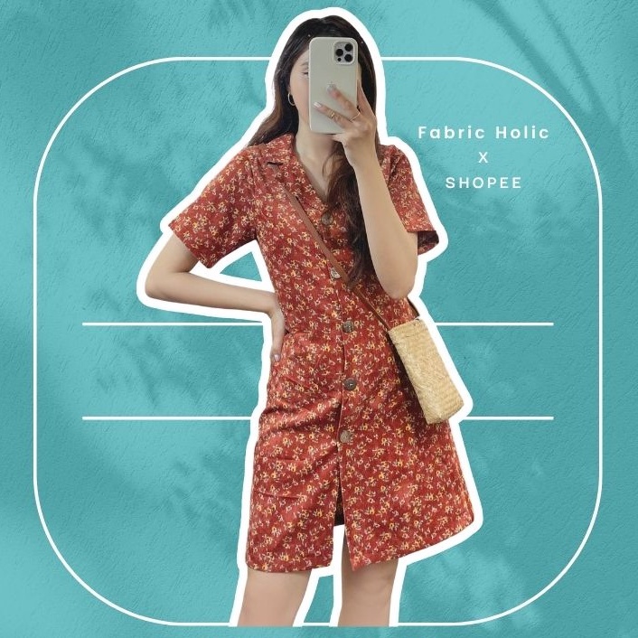 Váy sơ mi họa tiết hoa nhí Fabric Holic | BigBuy360 - bigbuy360.vn