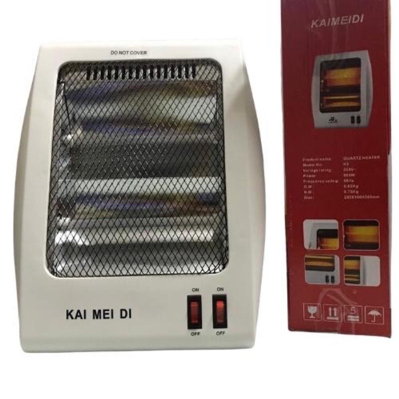 Đèn Sưởi 2 Bóng Kaimeidi Công Suất 800W Ấm NhanhAn Toàn Quạt Sưởi Halogen Siêu Bền Tỏa Nhiệt Đều Tiết Kiệm Điện Gấp 2Lần