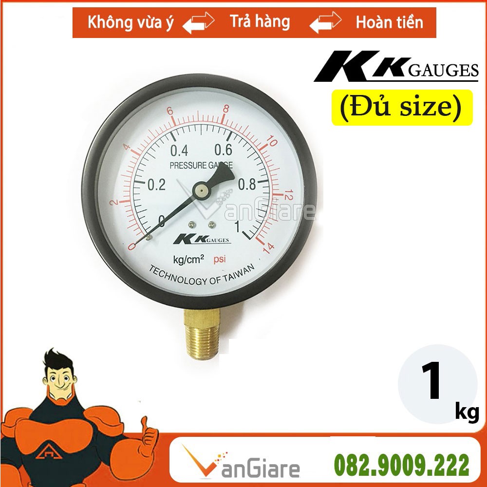 Đồng hồ đo áp suất 1kg KK gauge