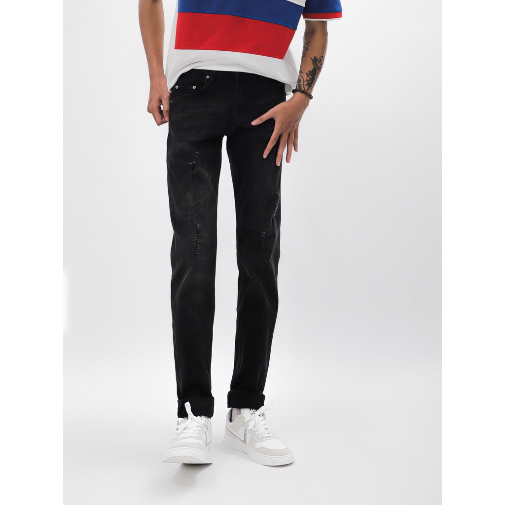 Quần jean xám wash rách DEFOXX form slimfit GRAY WASH 220704 | LA STORE MENSWEAR