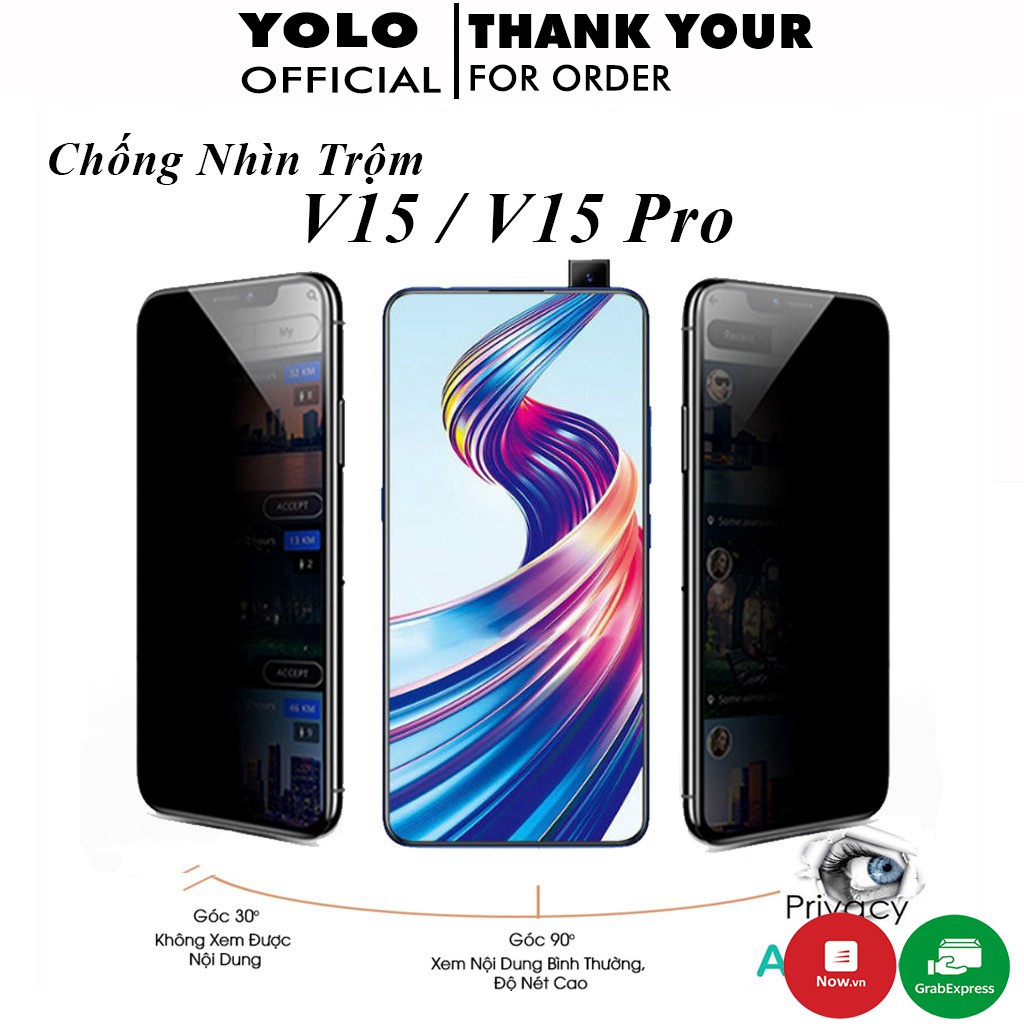 Cường Lực Vivo V15 V15 Pro Chống Nhìn Trộm Full Màn Hình Tặng Kèm Khăn Lau