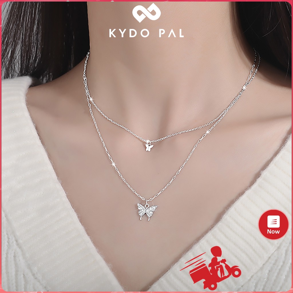 Vòng cổ nữ bạc 925 choker bướm đôi thời trang dây chuyền cá tính MCK29 - KYDO PAL Phụ kiện trang sức