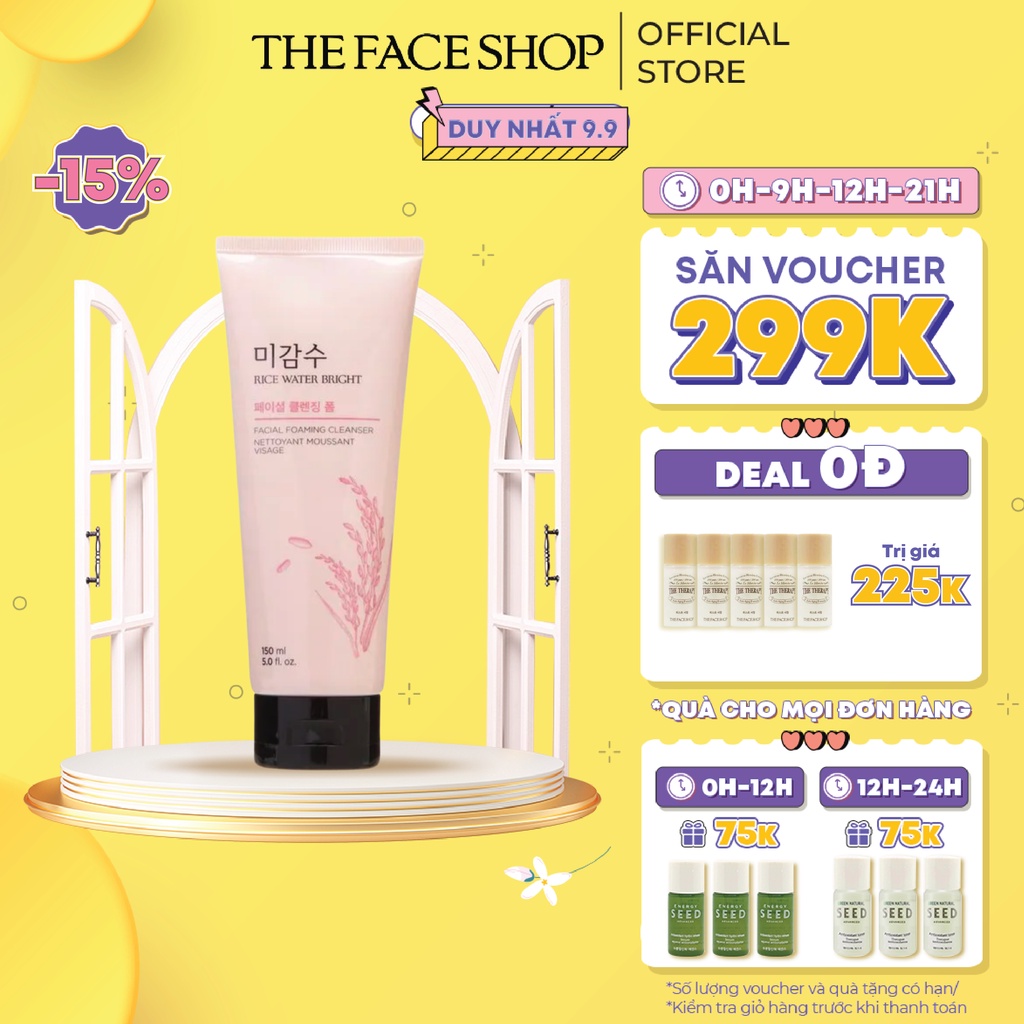 Sữa Rửa Mặt Làm Sáng Da Thefaceshop Rice Water Bright Facial Foaming Cleanser 150ml