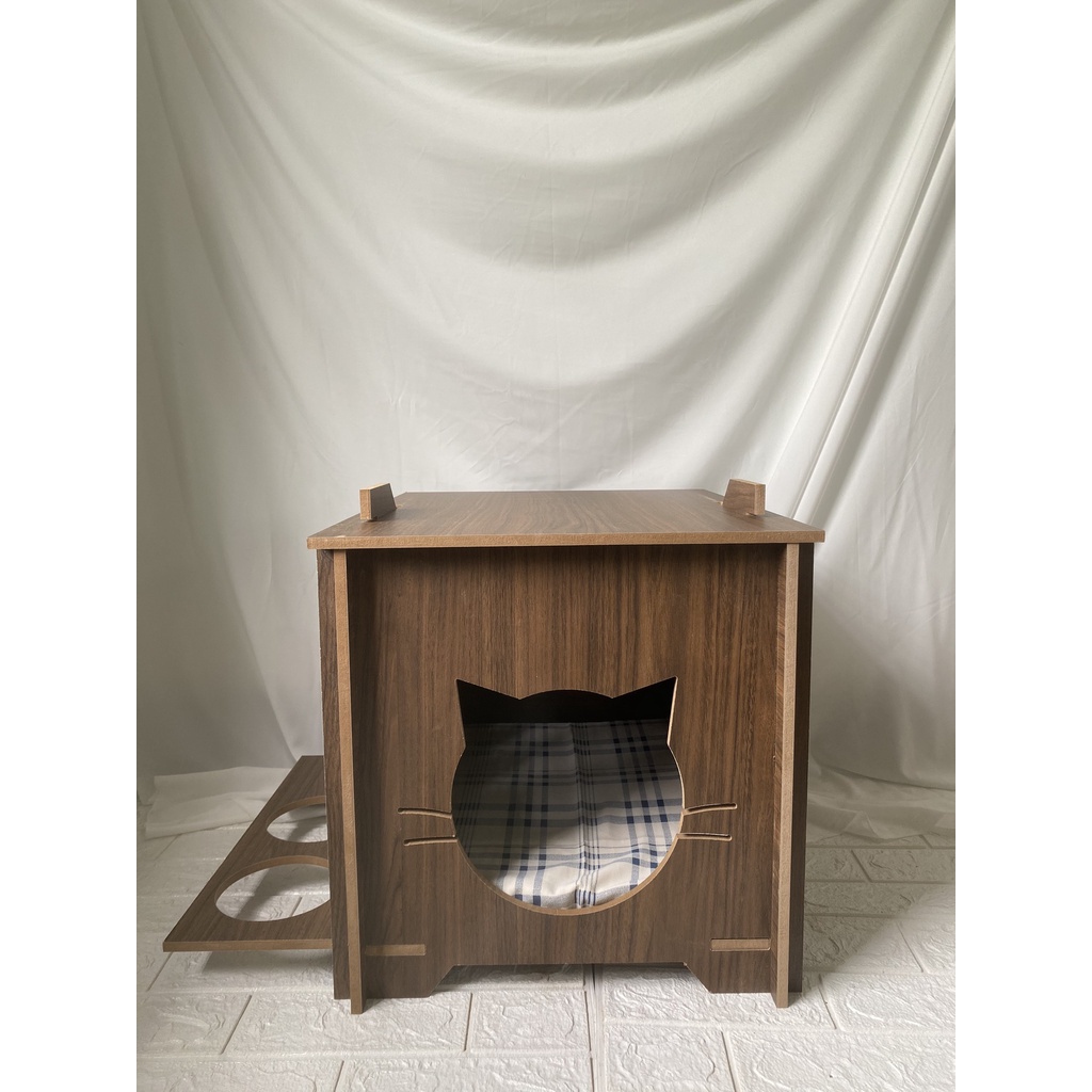 Nhà gỗ cho mèo Pet house Gỗ MDF 9mm Phủ melamin màu
