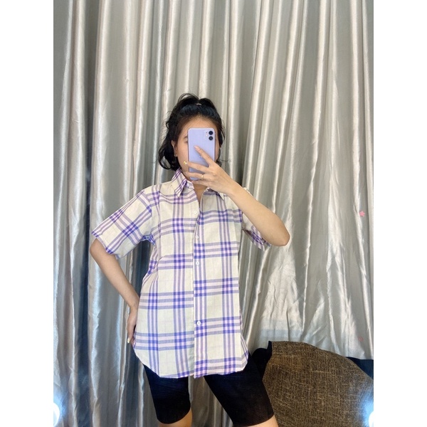 Áo sơ mi from rộng giấu quần siêu hot nhà e_Ảnh thật 100%