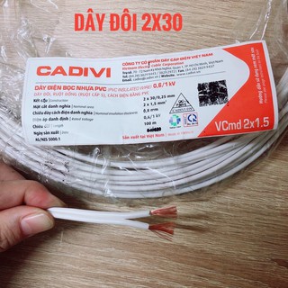 Dây điện đôi 2x 30 cadivi 100m