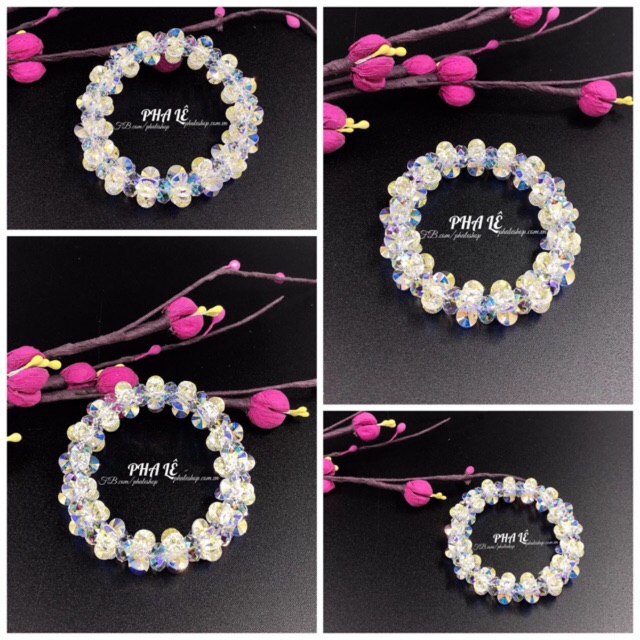 Vòng Tay Pha Lê Hoa Sao - Tròn Dẹp S08mm Được Thiết Kế Từ Pha Lê Swarovski