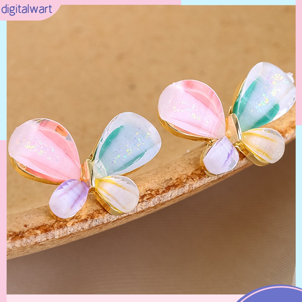 Khuyên Tai Hình Cánh Hoa Và Bướm Nhiều Màu Dành Cho Nữ