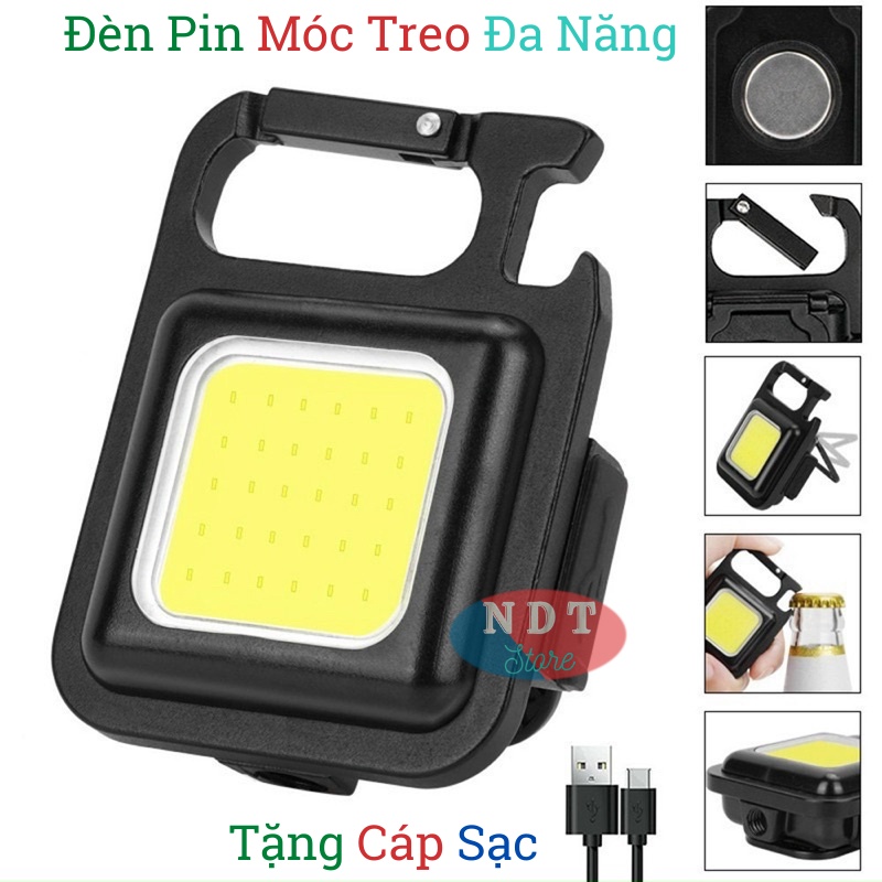 Đèn LED COB Mini Có Móc Khoá Đa Năng Siêu Sáng Siêu Bền Sạc USB Tiện Dụng Chống Nước