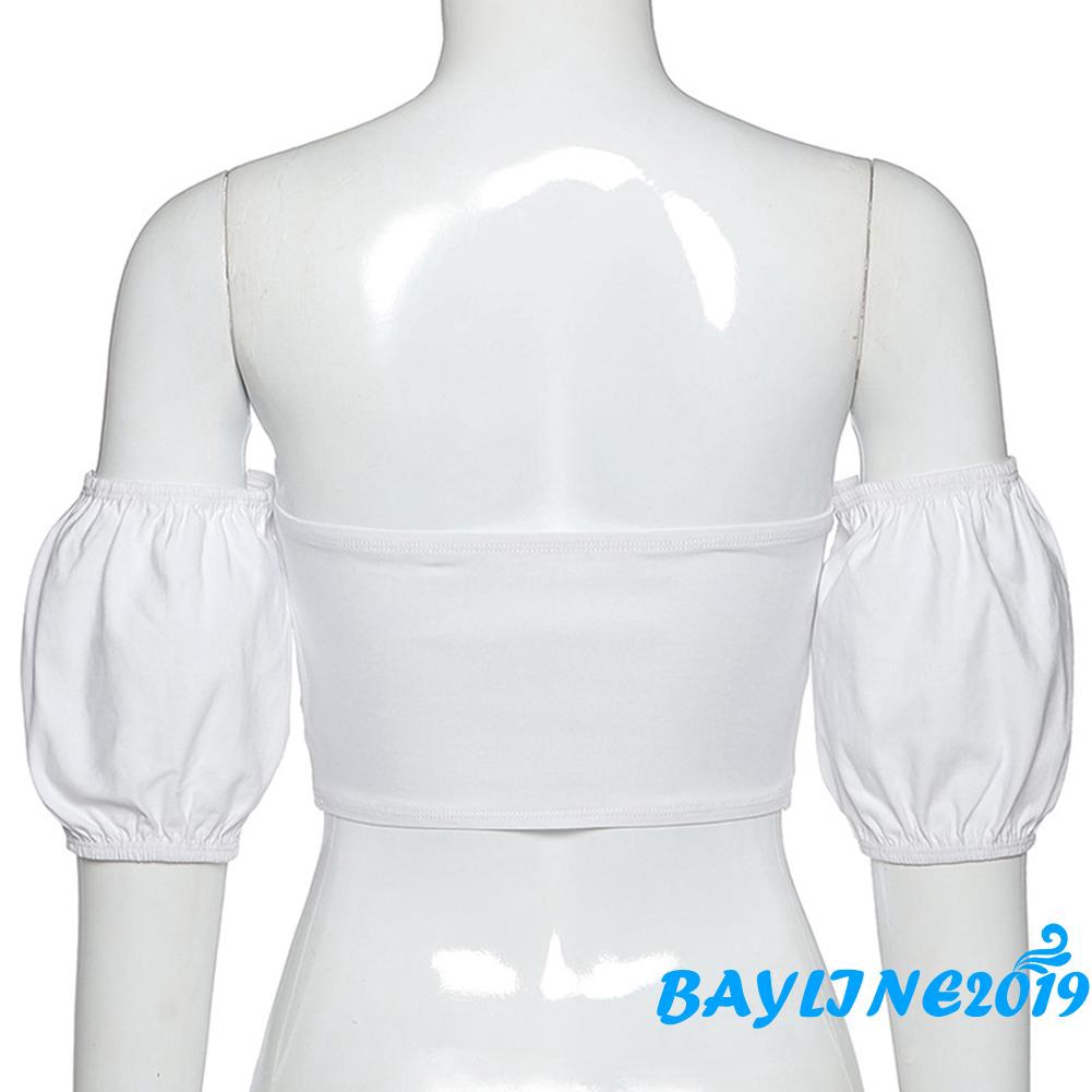 Áo kiểu tay phồng hở vai phong cách nữ tính cổ điển