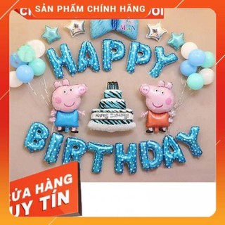Đầy đủ như hình set bóng heo peppa pig xanhtrang trí sinh nhật