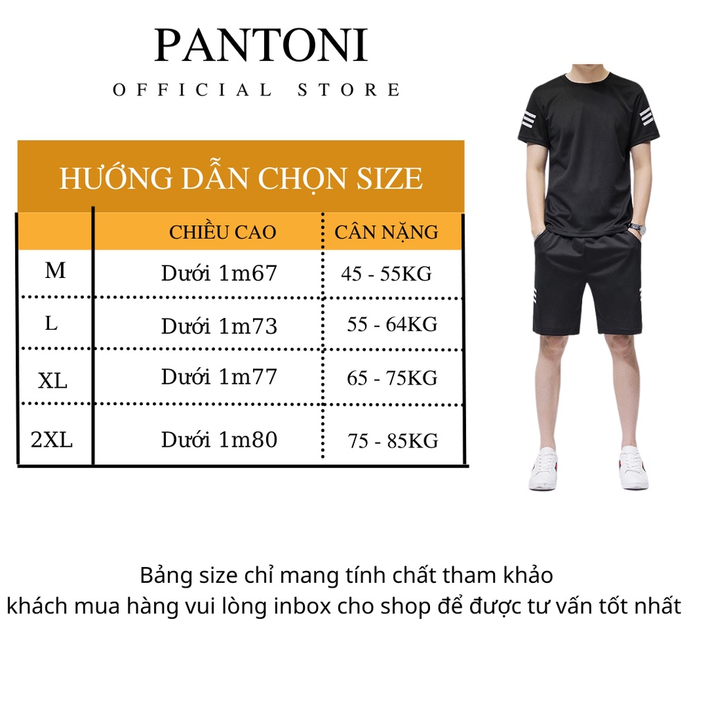 Bộ thể thao nam 3 sọc, Bộ quần áo thể thao nam thiết kế cao cấp Pantoni