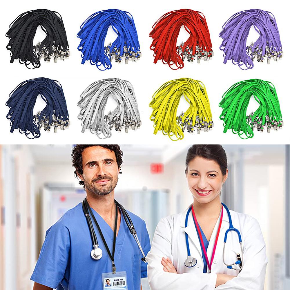 Dây Đeo Thẻ ID / Thẻ ID Bằng Cotton Bện Phẳng Kèm Kẹp Hình Chó Bull Đa Ứng Dụng