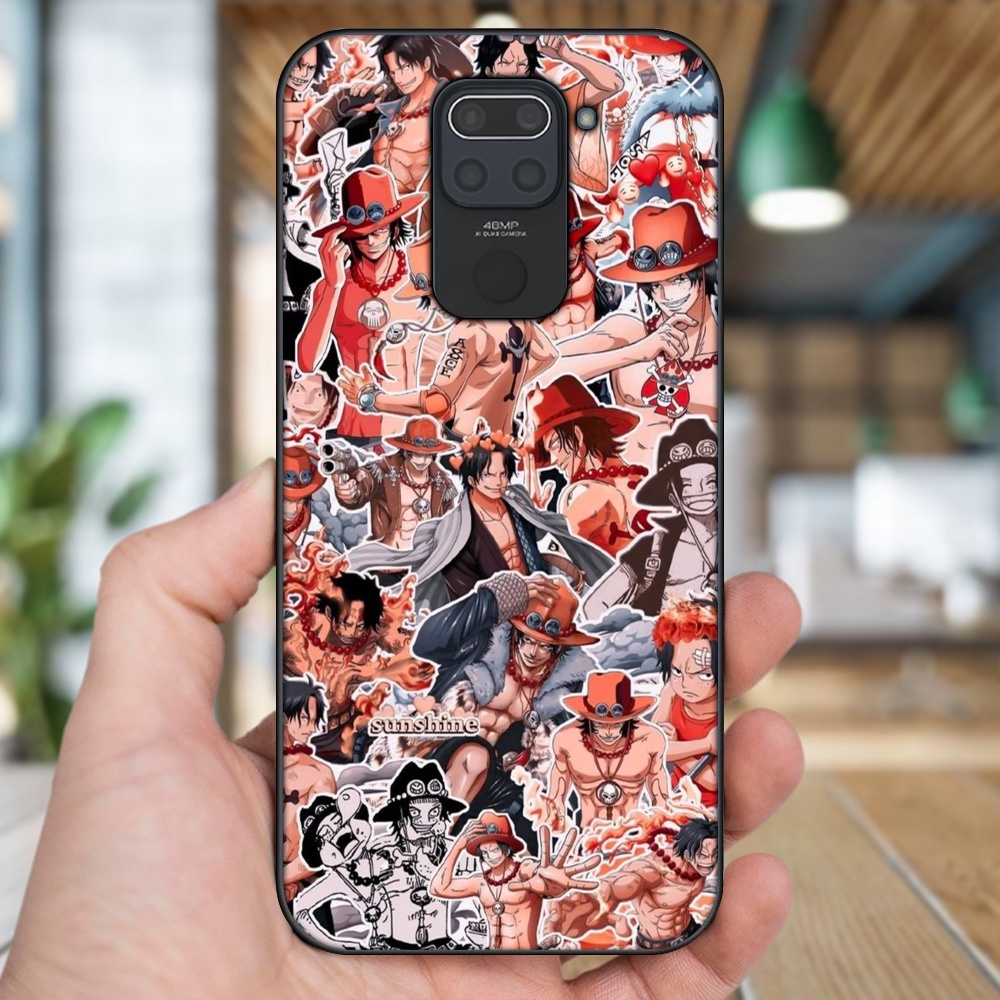 Ốp lưng Xiaomi Redmi Note 9 viền đen in hình Ace One Piece