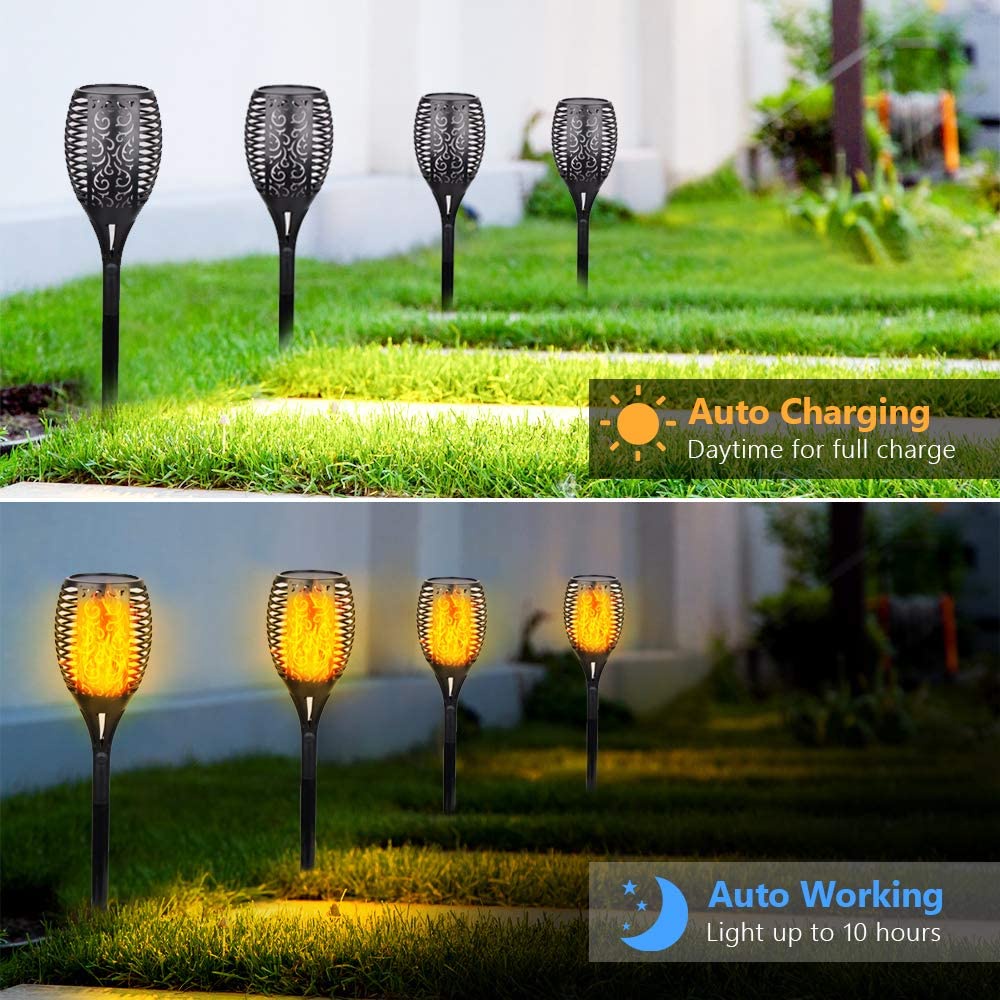 Đèn LED Năng Lượng Mặt Trời Chống Thấm Nước Hình Ngọn Lửa Cho Sân Vườn