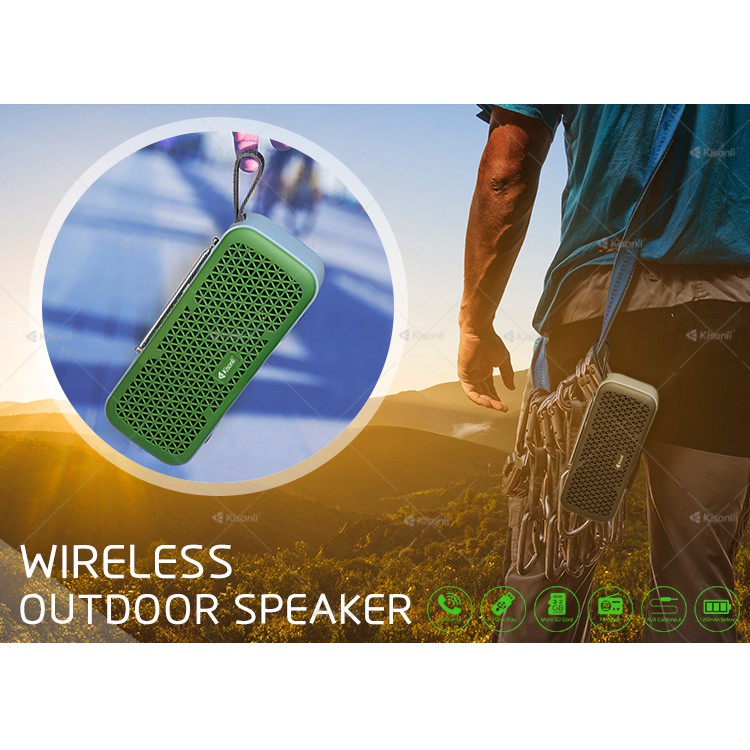 Loa bluetooth Kisonli KS-1982 Stereo tích hợp anten bắt sóng cực mạnh, hỗ trợ thẻ nhớ/USB/FM/AUX/Rãnh tay