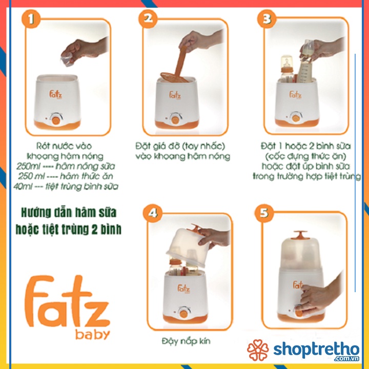 Máy hâm sữa đa năng thế hệ mới Fatzbaby FB3012SL