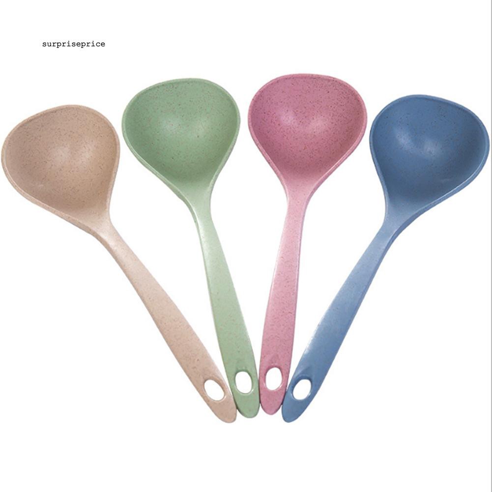 Muỗng múc canh cán dài bằng sợi lúa mì an toàn thực phẩm