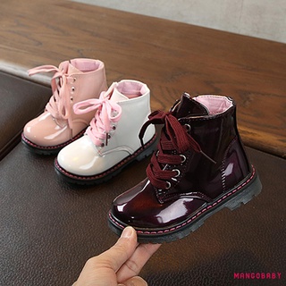 Giày bốt MG-Toddler Girls Boys Martin, Giày bốt mắt cá chân chống trượt có dây kéo bên cạnh thời trang