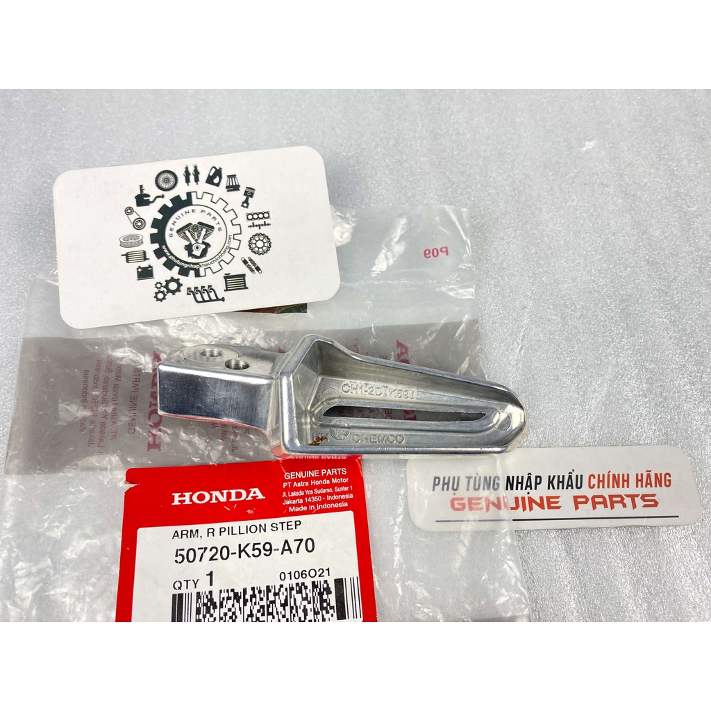 Cục nhôm gác chân sau Vario Click 2018 2021 chính hãng Honda Indo 50720K59A70 / 50730K59A70