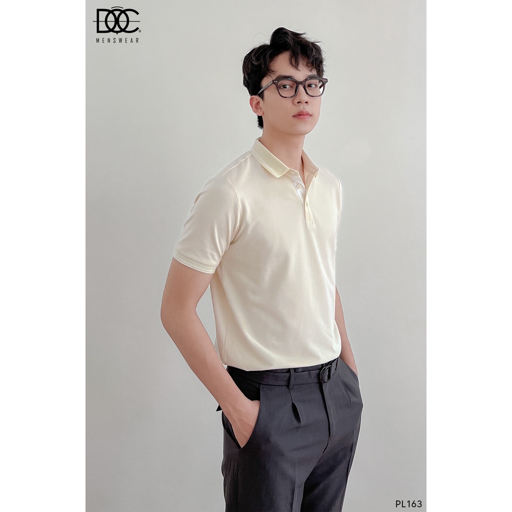 Áo Polo nam cao cấp Độc menswear phối màu đen trắng đường kẻ sang trọng phong cách Hàn Quốc - PL163