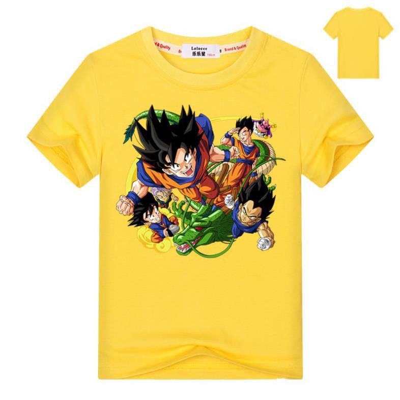 Áo thun cotton in hình  Son Goku Dragon Ball ngộ nghĩnh thời trang mùa hè cho bé trai