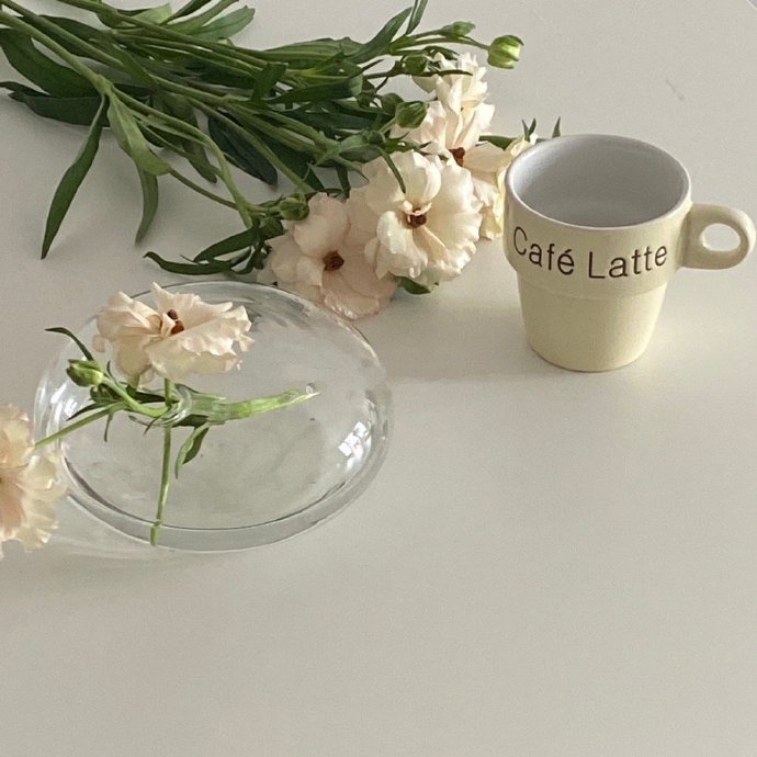 Bình hoa nhỏ hình bong bóng dẹt trong suốt