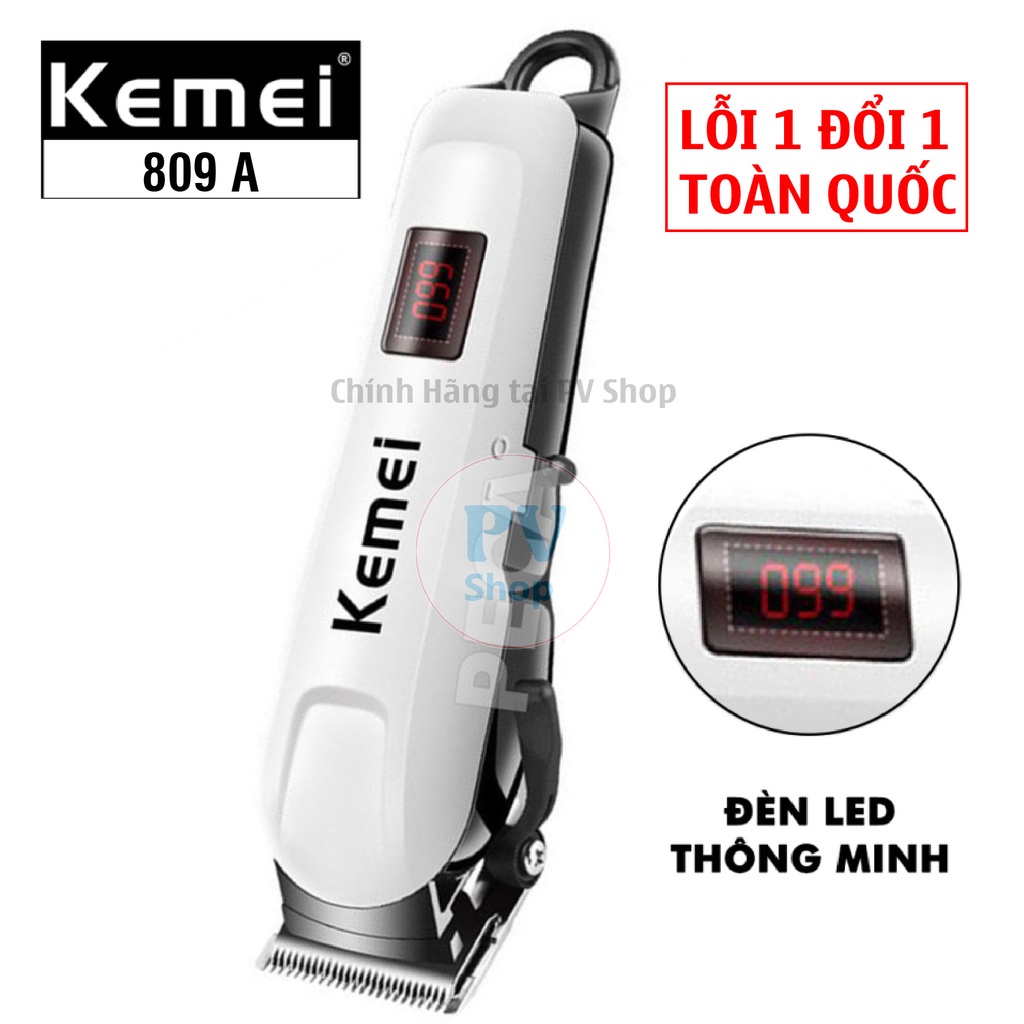 Tông đơ cắt tóc sạc nhanh chuyên nghiệp cao cấp, Tăng đơ cắt tóc gia đình Kemei 809A - Lỗi 1 đổi 1