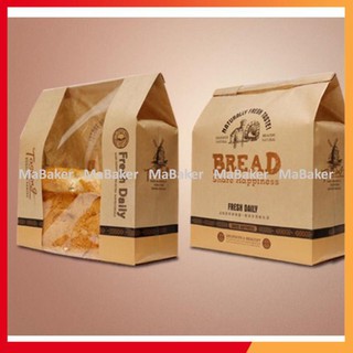 Set 10, 50 Túi đựng bánh mì hoa cúc ngang màu vàng loại tốt, cao cấp, sang trọng, bền đẹp, tiện dụng - MaBaker