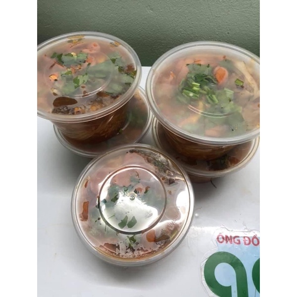 Set 50c bát nhựa tròn 750ml dùng 1  lần có nắp