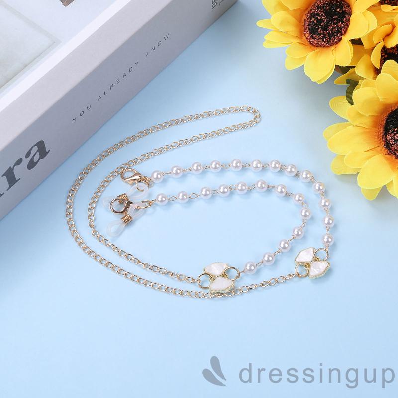 Dây đeo mắt kính đính ngọc trai có thể điều chỉnh độ dài