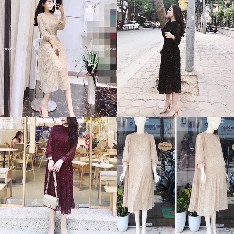 VÁY CHẤM BI DẬP LI (von dập li chất bay bay bao ưng ạ)