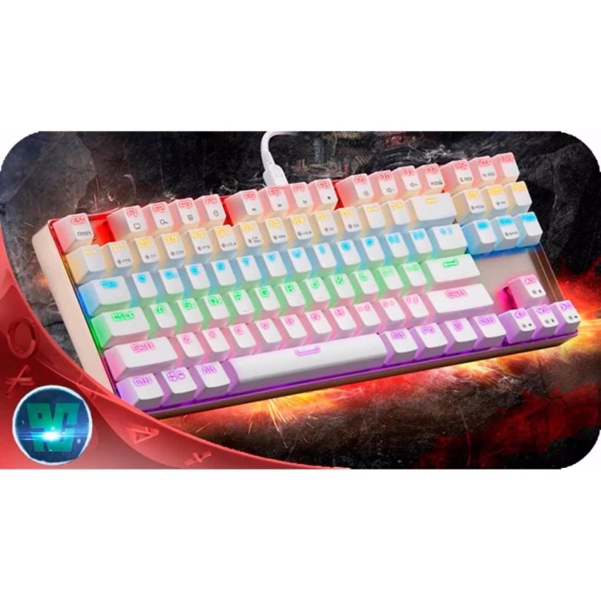 Bàn phím cơ Motospeed K86 Rainbow Gaming Keyboard Trắng