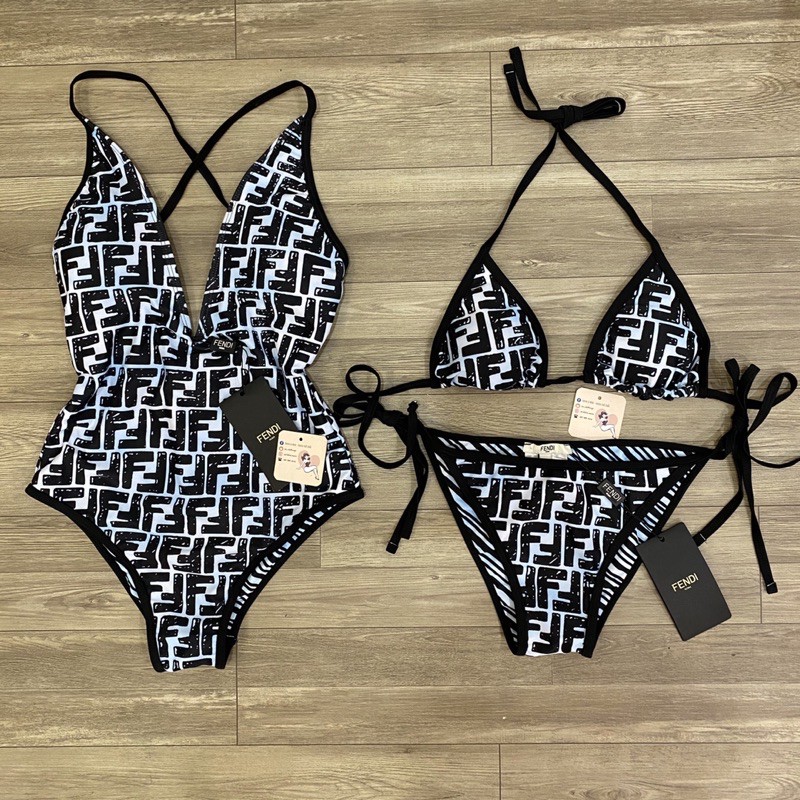 [BKN1004] &lt;BRAND&gt; SET BIKINI TRIANGLE FD ĐEN PHA XANH