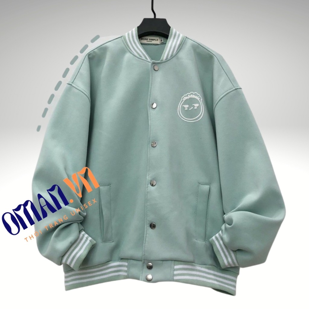Áo khoác nỉ bomber Mặt cười bé form rộng Unisex Oman | BigBuy360 - bigbuy360.vn