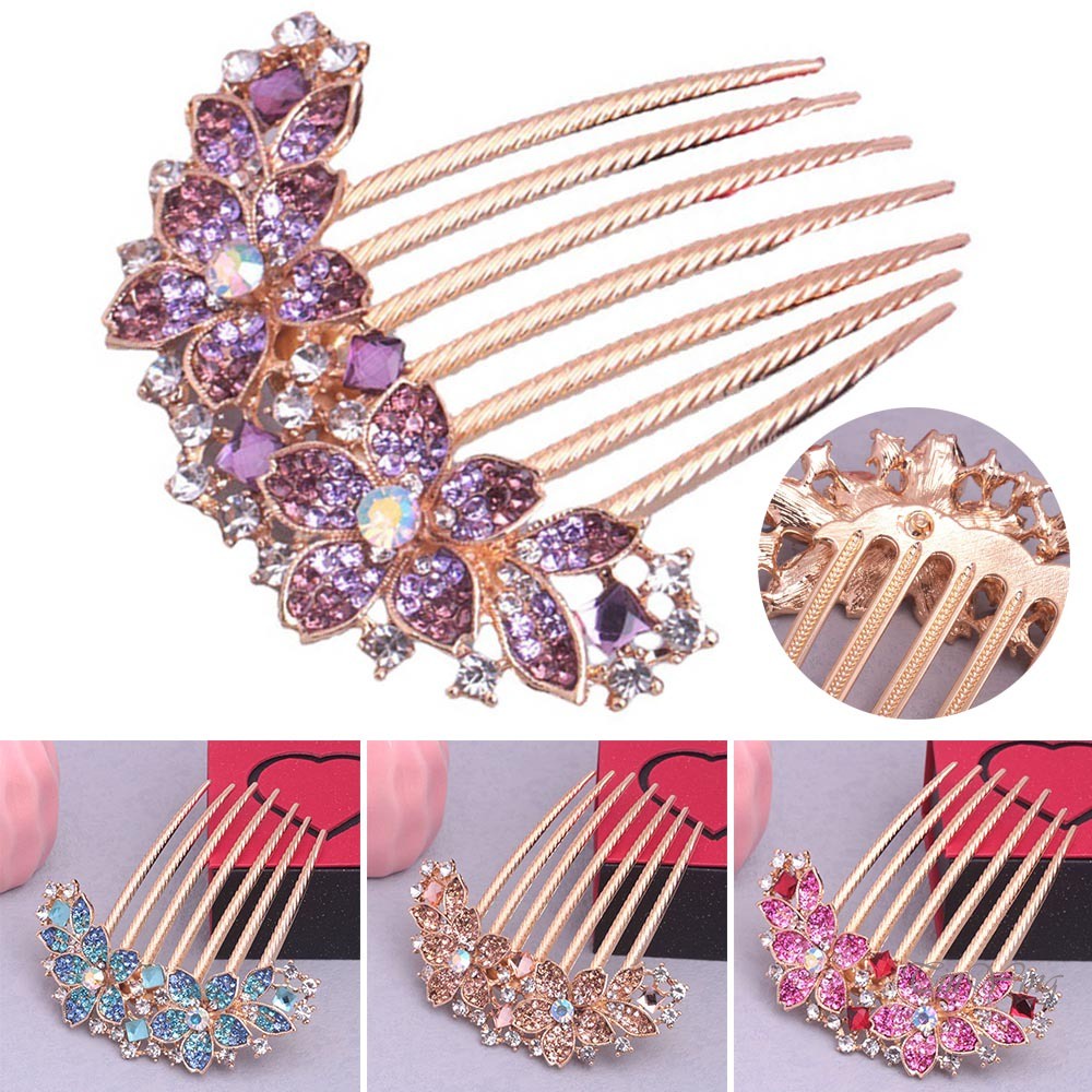 GETNOIVAS Lược Cài Tóc Đính Đá Phong Cách Dân Tộc Thời Trang Sáng Tạo Bền Bỉ Cho Nữ