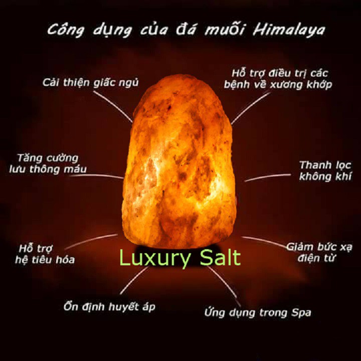 Đèn Đá Muối Himalaya Chế Tác Xông Tinh Dầu - Nhập Khẩu Pakistan