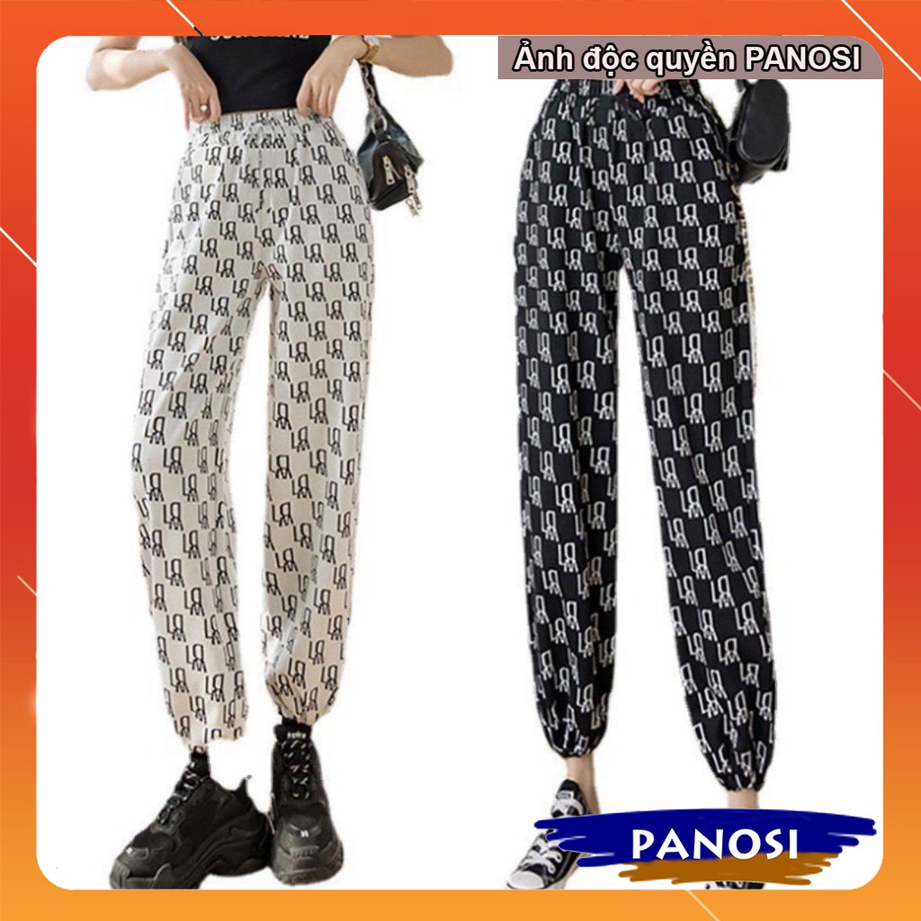 Quần bom nữ thun họa tiết thun dáng dài form rộng chun bo chân xinh đẹp Q393