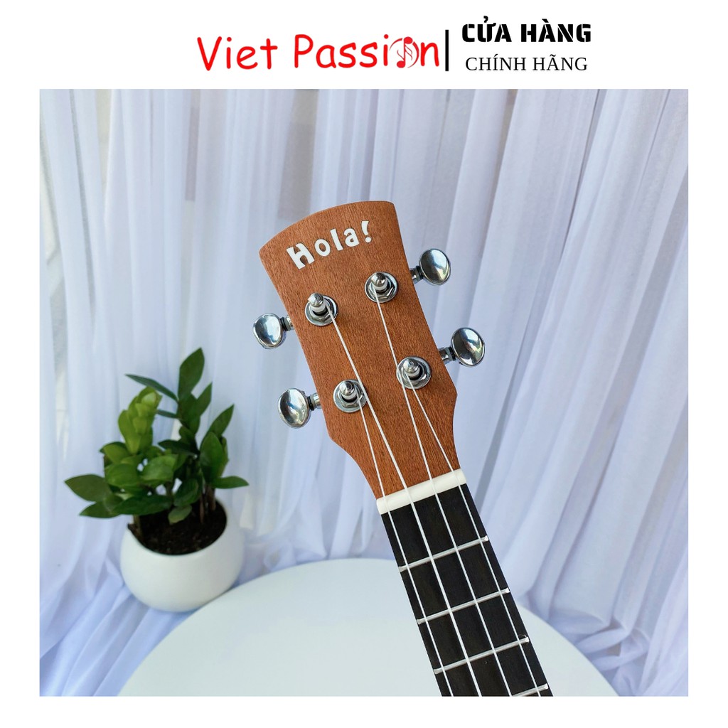 Đàn ukulele concert mã HolaD Viet Passion họa tiết nhí viền đen thiết kế khóa đúc cao cấp cho bạn mới bắt đầu tập chơi