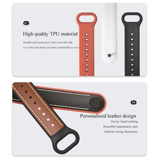 Dây đeo miband MIJOBS cao su phối da cho Xiaomi Miband 5 Xiaomi Miband 6
